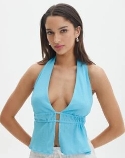 Denim V Neck Waistcoat -Style Fashion Fit ainsley apron blouse wet n wild front bv108528tex