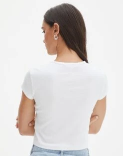 Ribbed Crew Neck Tee -Style Fashion Fit angeles rib baby t shirt white back ts119559ocot