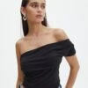 One Shoulder Asymmetric Top -Style Fashion Fit arabella assymetric top black front tv131045pln