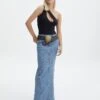 Panelled Denim Maxi Skirt -Style Fashion Fit arizona midi skirt anwar blue wash front sl91950dnm 1