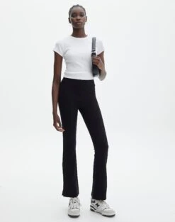 Boat Neck Long Sleeve Top -Style Fashion Fit athena mid rise ponte pant black front pw72377pont