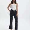 High Waisted Tailored Flare Pants -Style Fashion Fit bali tailored pant black front pw120212pln