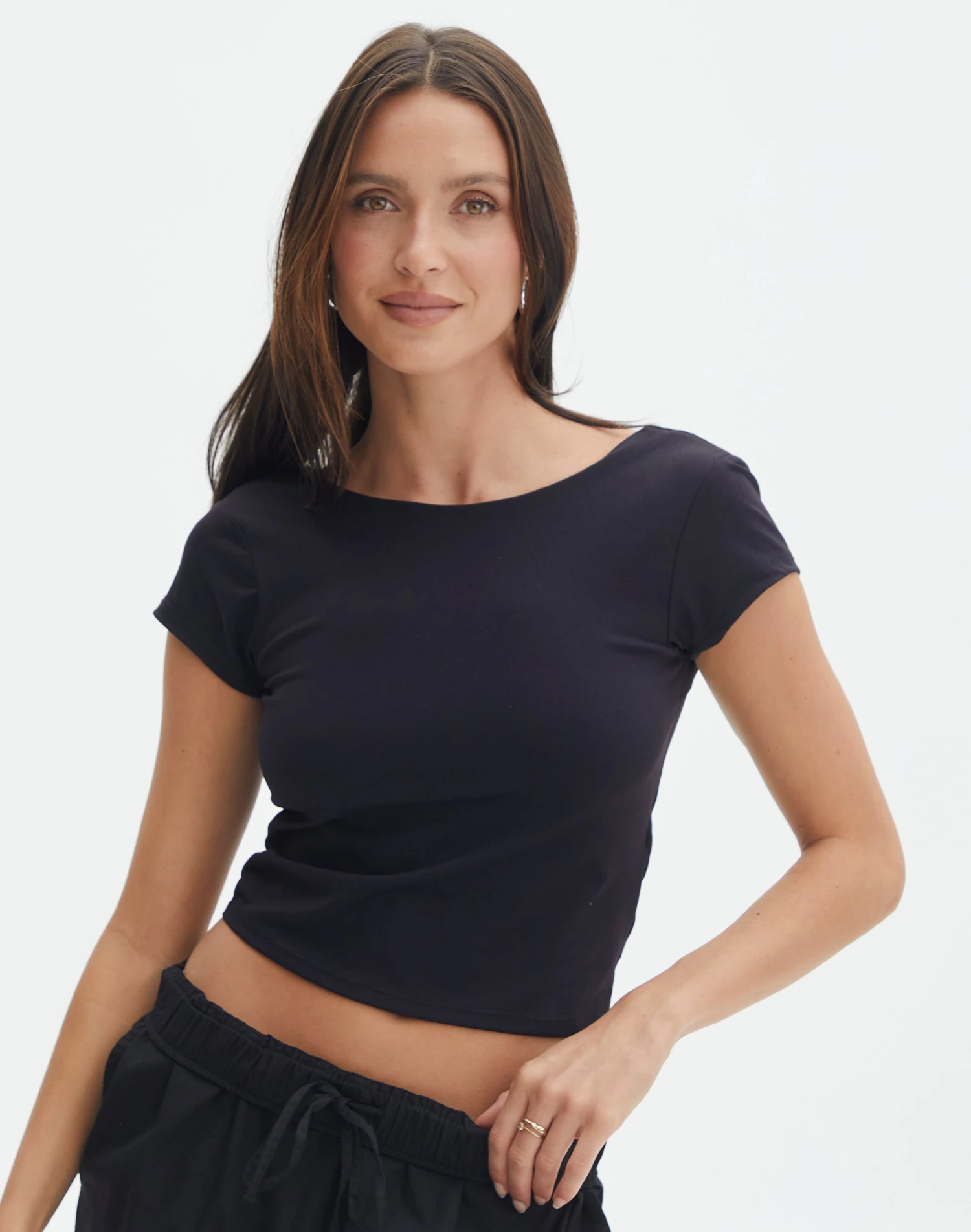 Supersoft Backless Short Sleeve Top 6 Supersoft Backless Short Sleeve Top - Image 4