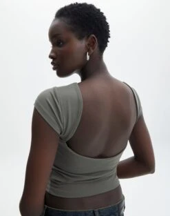 Supersoft Backless Short Sleeve Top 35 Supersoft Backless Short Sleeve Top -Style Fashion Fit bayley backless top cypress back ts73693pch