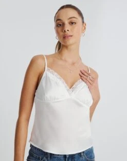 High Waist Relaxed Tailored Pant -Style Fashion Fit benny lace cami milk front bv76113rwas