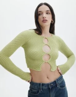 Lettuce Hem Mesh Top -Style Fashion Fit bobby bubble stitch cardi beginners luck front kc106197knt