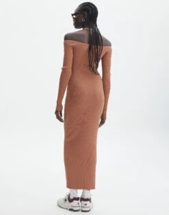 Ribbed Off Shoulder Long Sleeve Maxi Dress 29 Ribbed Off Shoulder Long Sleeve Maxi Dress -Style Fashion Fit boston bardot knit dress slice of cake back kd109828rib