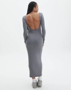 Cotton High Neck Maxi Dress -Style Fashion Fit brynn backless longsleeve maxi dress keep your coal front dl92908mod 1