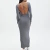 Luxe Lounge Modal Backless Long Sleeve Maxi Dress -Style Fashion Fit brynn backless longsleeve maxi dress keep your coal front dl92908mod