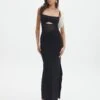 Knit Cut Out Maxi Dress -Style Fashion Fit camilla cut out knit dress black front kd90580knt