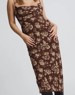 Print Cowl Neck Maxi Dress -Style Fashion Fit camille cowl neck midi dress soy blooms imageback dl77736prt