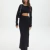 Cut Out Long Sleeve Side Split Maxi Dress -Style Fashion Fit carden cut out maxi dress black front kd105194knt 5
