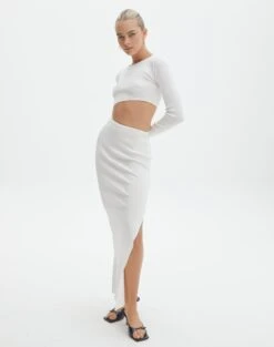 Cut Out Long Sleeve Side Split Maxi Dress -Style Fashion Fit carden cut out maxi dress milk full kd105194knt