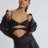 Cut Out Satin Bodysuit -Style Fashion Fit cartia cut out bodysuit black front tb106803sat 9