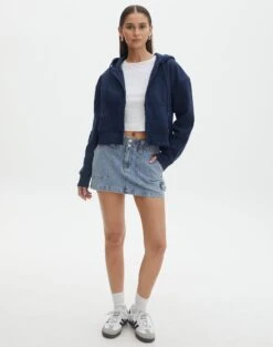Cropped Zip Through Hoodie -Style Fashion Fit casa cropped zip through hoodie naughtical full tc127015cot