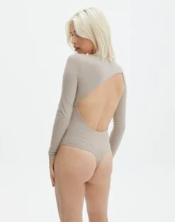 Supersoft Backless Long Sleeve Bodysuit -Style Fashion Fit cassidy cut out bodysuit dusty mink back tb118064pch