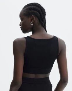 Knit Twist Front Crop Top -Style Fashion Fit co anwar twist knit black back kv109493ne