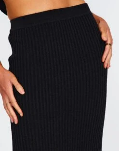 Ribbed Knit Maxi Skirt -Style Fashion Fit co astor textured knit midi skirt black imageback sl109352knt