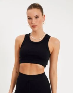 Off Shoulder Flared Long Sleeve Top -Style Fashion Fit co bhaddie rib tank black front tv54957rib 1