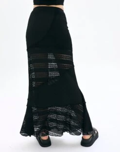 Textured Asymmetrical Panel Maxi Skirt -Style Fashion Fit co cally asymmetrical panel skirt black back sl74526tex