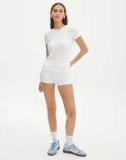 Cotton Mini Shorts -Style Fashion Fit co cancun short white front sw93943cot 1