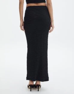 Textured Slim-fit Maxi Skirt -Style Fashion Fit co ceejay textured maxi skirt black back sl105516tex