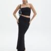 Textured Slim-fit Maxi Skirt -Style Fashion Fit co ceejay textured maxi skirt black front sl105516tex