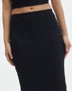 Textured Slim-fit Maxi Skirt -Style Fashion Fit co ceejay textured maxi skirt black imageback sl105516tex