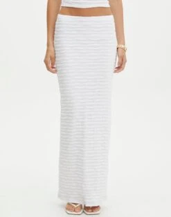 Textured Slim-fit Maxi Skirt -Style Fashion Fit co ceejay textured maxi skirt white full sl105516tex