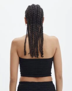 Strapless Textured Bandeau -Style Fashion Fit co ceejay textured top black back tv121132tex