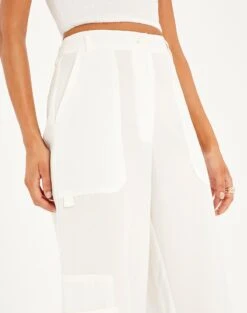 High Rise Wide Leg Cargo Pant -Style Fashion Fit co cora cargo pant milk imageback pw60273vis