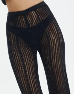 Sheer Crochet Pants -Style Fashion Fit co coral crochet pant black imageback pw118725cro