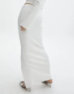 Ribbed Knit Button Side Maxi Skirt -Style Fashion Fit co darby button down knit midi skirt milk back sl109336knt