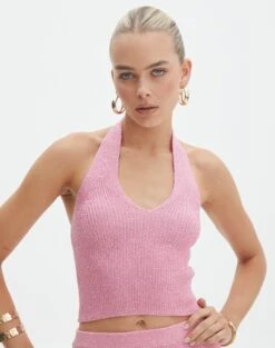 Shimmer Knit Mini Skirt -Style Fashion Fit co fabulosa sparklie halter gimme guava front kv143347met 1