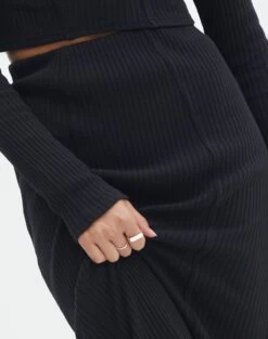 Cotton Panelled Rib Maxi Skirt 25 Cotton Panelled Rib Maxi Skirt -Style Fashion Fit co gigi panelled rib maxi skirt black imageback sl127198rib