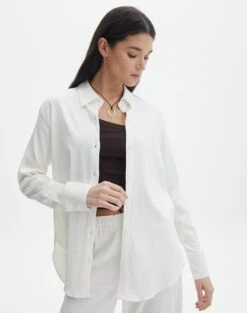 Textured Button Front Shirt