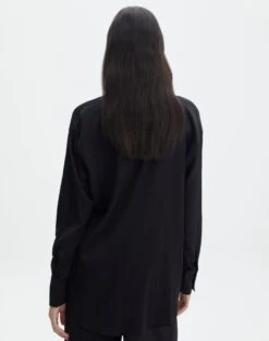 Textured Button Front Shirt -Style Fashion Fit co gloria textured shirt black back bl127680tex