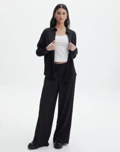 Textured Button Front Shirt -Style Fashion Fit co gloria textured shirt black full bl127680tex