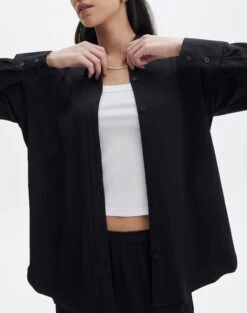 Textured Button Front Shirt -Style Fashion Fit co gloria textured shirt black imageback bl127680tex