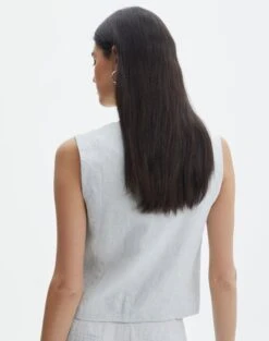 Linen Tailored Vest -Style Fashion Fit co harley linen vest icecapmilk back bv128737tcd