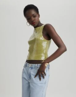 Sequin Mini Skirt -Style Fashion Fit co ken sequin top wassa bae front tv140207sqn