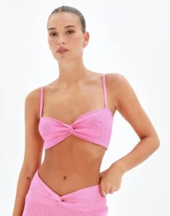 Twist Front Rib Knit Crop Top