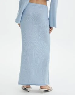 Tie Waist Knit Maxi Skirt -Style Fashion Fit co lardee knit tie waist maxi ice cap back sl47099knt