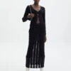 Sheer Ladder Knit Maxi Skirt -Style Fashion Fit co lidia knit maxi skirt black front sl124834knt