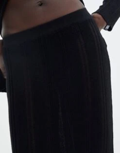 Sheer Ladder Knit Maxi Skirt -Style Fashion Fit co lidia knit maxi skirt black imageback sl124834knt