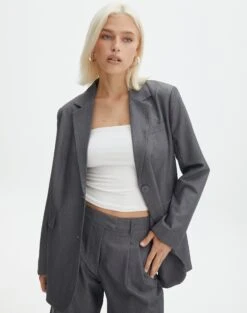 High Rise Wide Leg Cargo Pant -Style Fashion Fit co loretta oversized blazer jacket charcoal marle front jw51337zhe