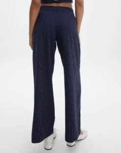 Mid Rise Pinstripe Wide Leg Pant -Style Fashion Fit co loretta pinstripe tailored pant navy pinstripe back pw51730pst