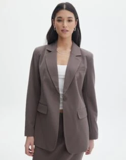 Oversized Vest Dress -Style Fashion Fit co marly one button blazer irish coffee front jw74948pln 6