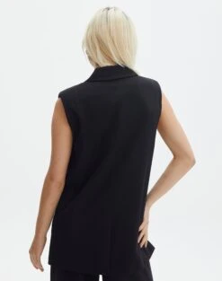 Tailored Oversized Vest -Style Fashion Fit co marly sleeveless blazer black back vs133393pln