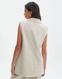 Tailored Oversized Vest -Style Fashion Fit co marly sleeveless blazer oh natural back vs133393pln